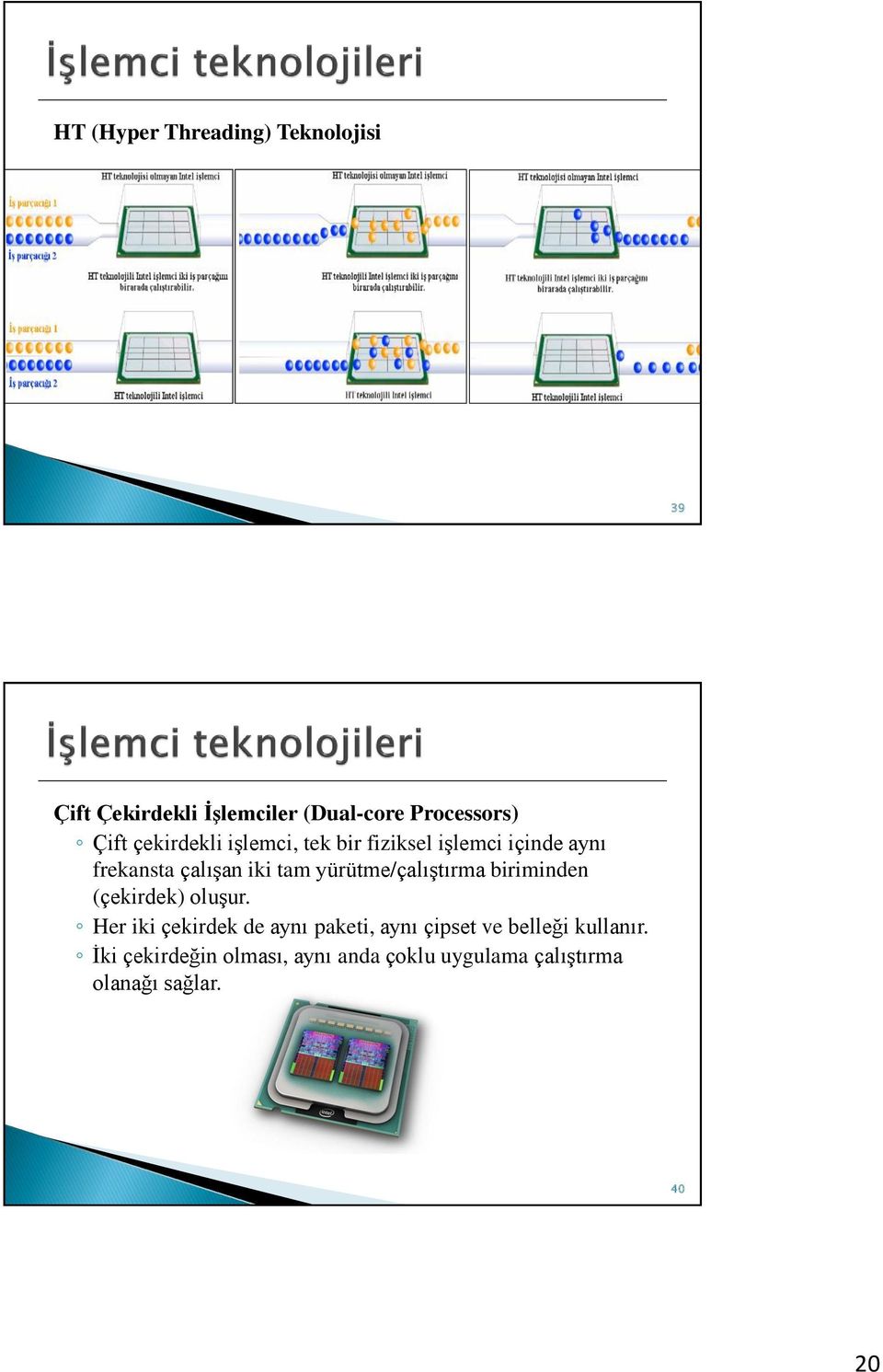 yürütme/çalıştırma biriminden (çekirdek) oluşur.