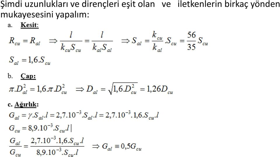 iletkenlerin birkaç