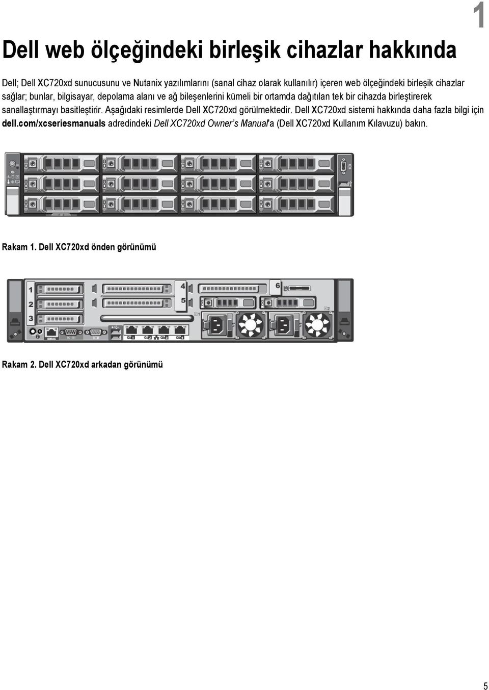 sanallaştırmayı basitleştirir. Aşağıdaki resimlerde Dell XC720xd görülmektedir. Dell XC720xd sistemi hakkında daha fazla bilgi için dell.