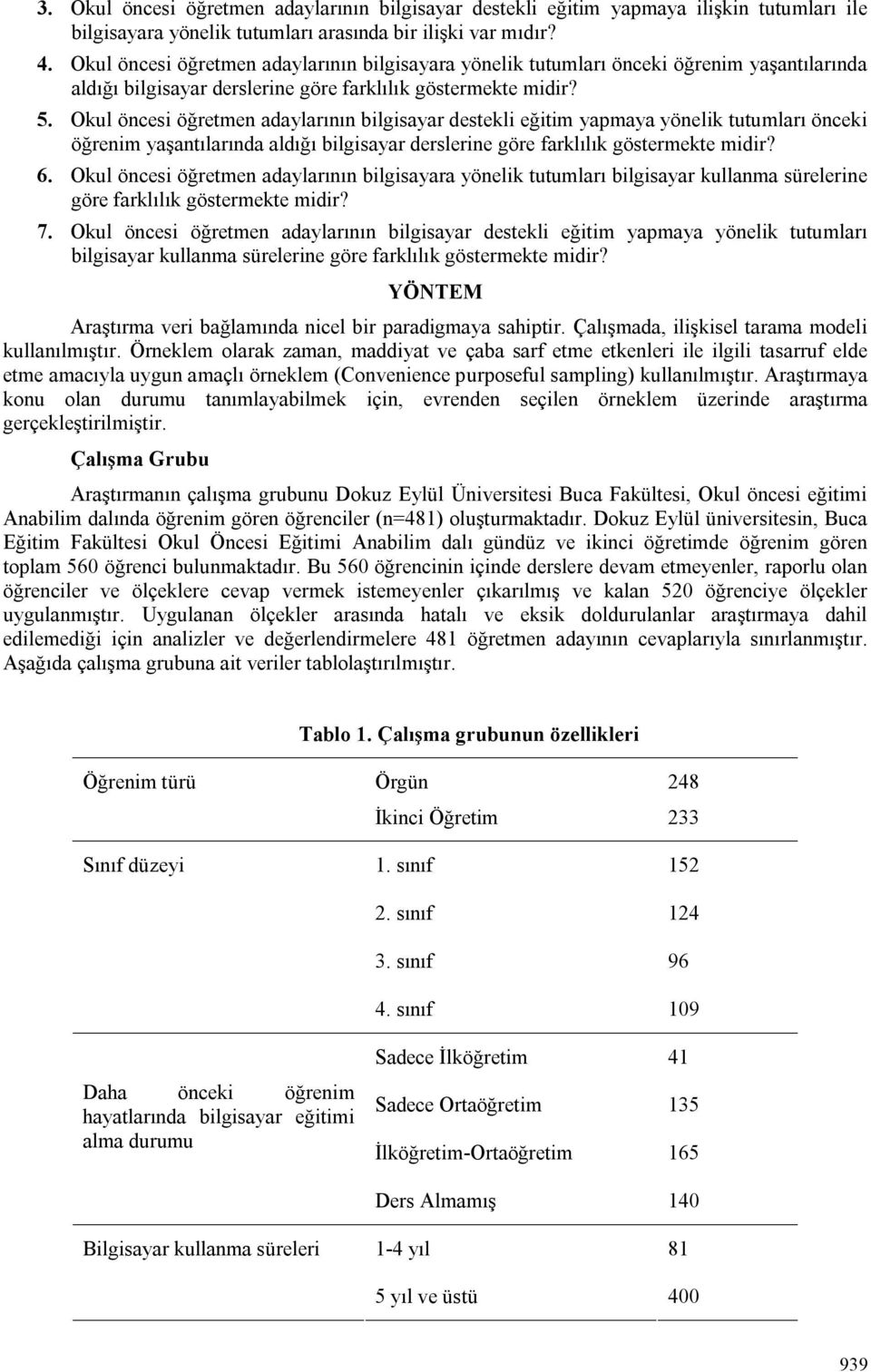 Okul öncesi öğretmen adaylarının bilgisayar destekli eğitim yapmaya yönelik tutumları önceki öğrenim yaşantılarında aldığı bilgisayar derslerine göre farklılık göstermekte midir? 6.