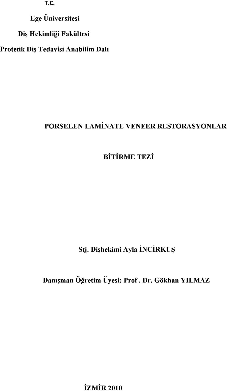 RESTORASYONLAR BİTİRME TEZİ Stj.