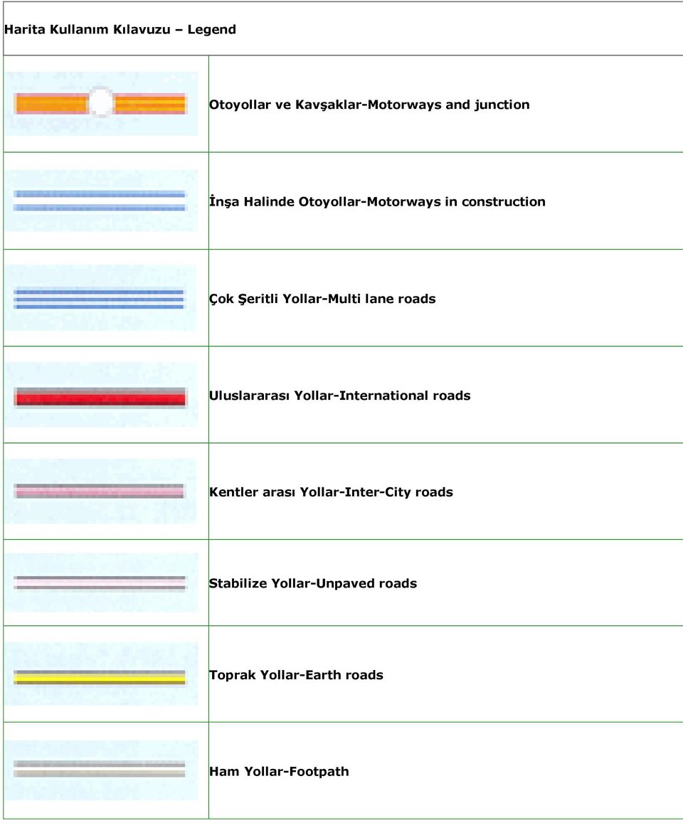 roads Uluslararası Yollar-International roads Kentler arası Yollar-Inter-City