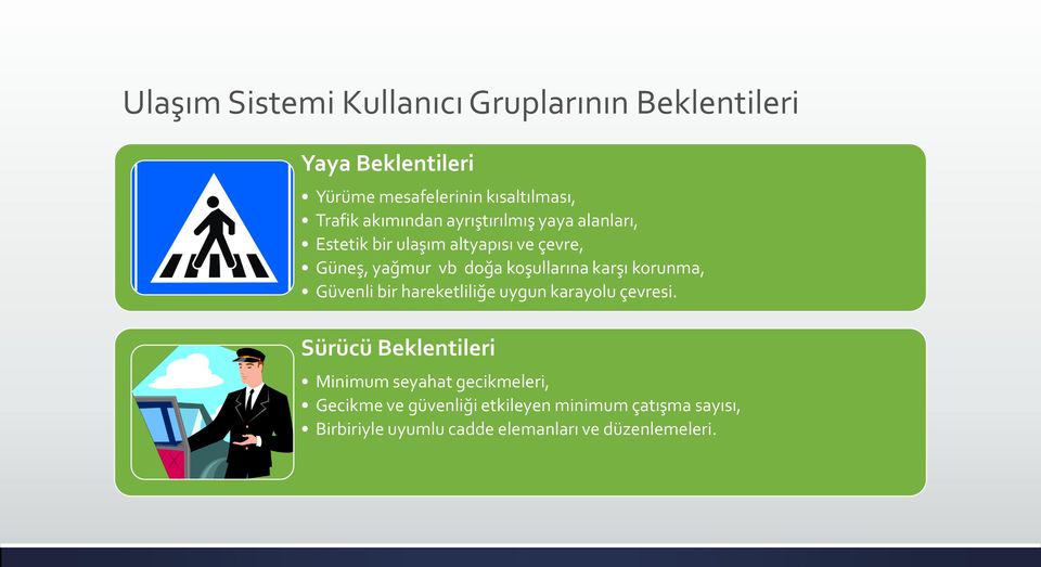 koşullarına karşı korunma, Güvenli bir hareketliliğe uygun karayolu çevresi.