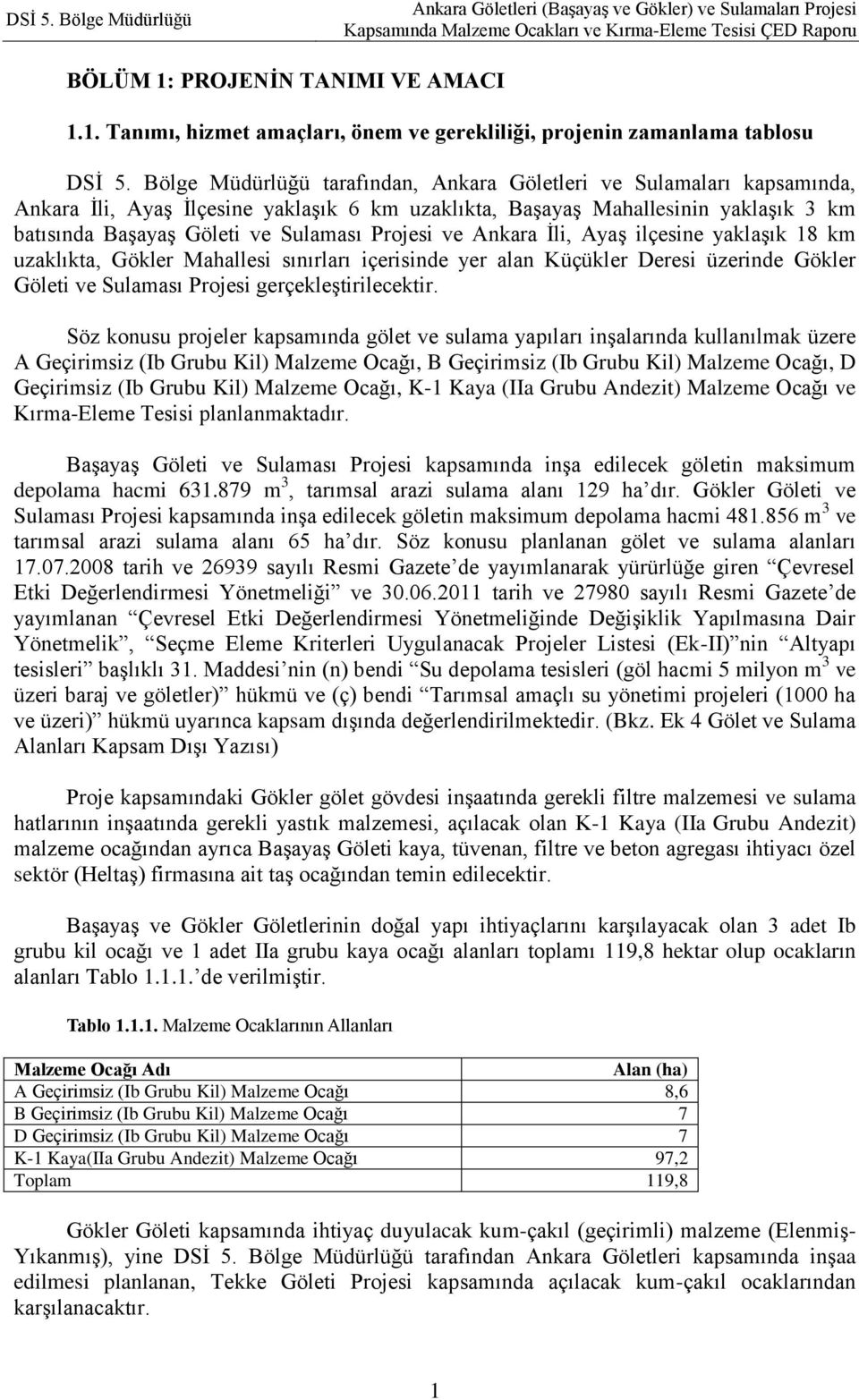 Projesi ve Ankara İli, Ayaş ilçesine yaklaşık 18 km uzaklıkta, Gökler Mahallesi sınırları içerisinde yer alan Küçükler Deresi üzerinde Gökler Göleti ve Sulaması Projesi gerçekleştirilecektir.