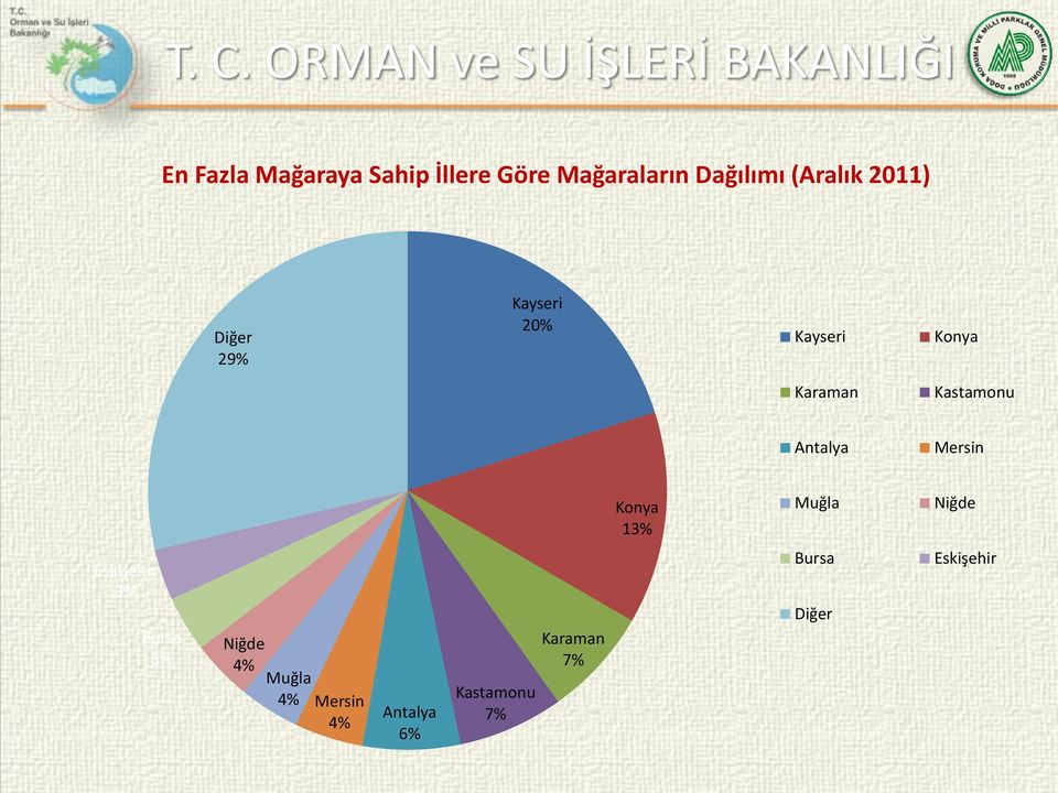 Antalya Mersin Konya 13% Muğla Niğde Eskişehir 3% Bursa 3% Niğde