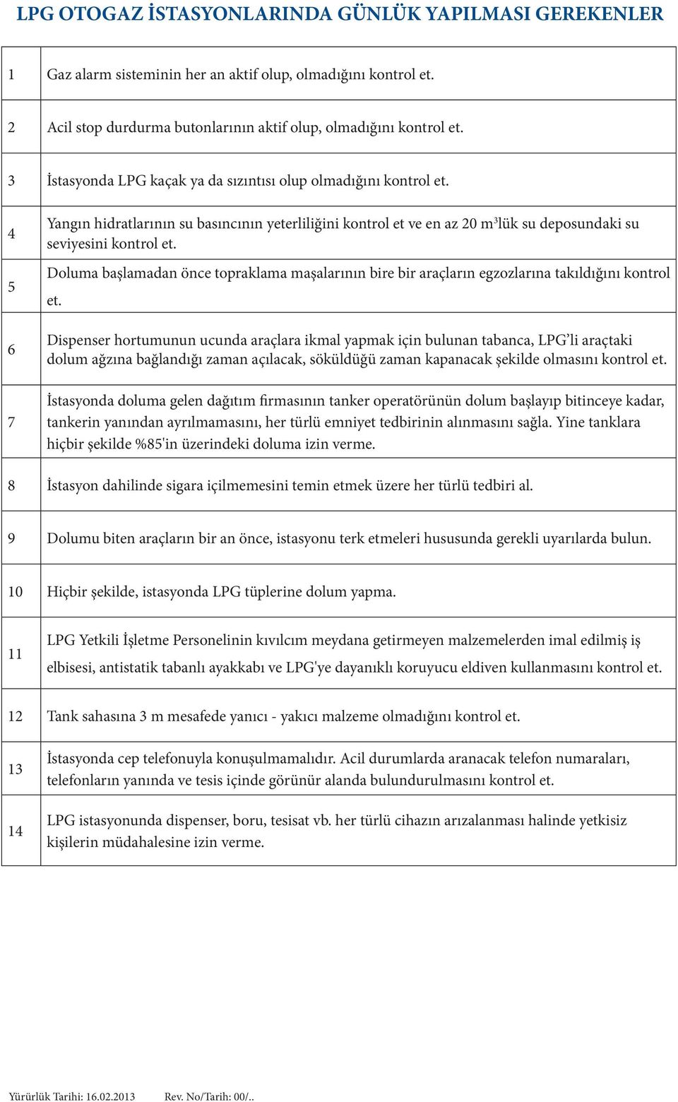 TMMOB MAKİNA MÜHENDİSLERİ ODASI LPG OTOGAZ İSTASYONU SORUMLU MÜDÜR KONTROL  KAYIT DEFTERİ - PDF Ücretsiz indirin