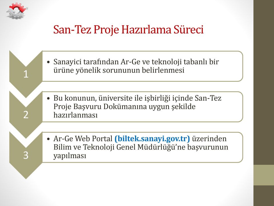 San-Tez Proje Başvuru Dokümanına uygun şekilde hazırlanması Ar-Ge Web Portal (biltek.