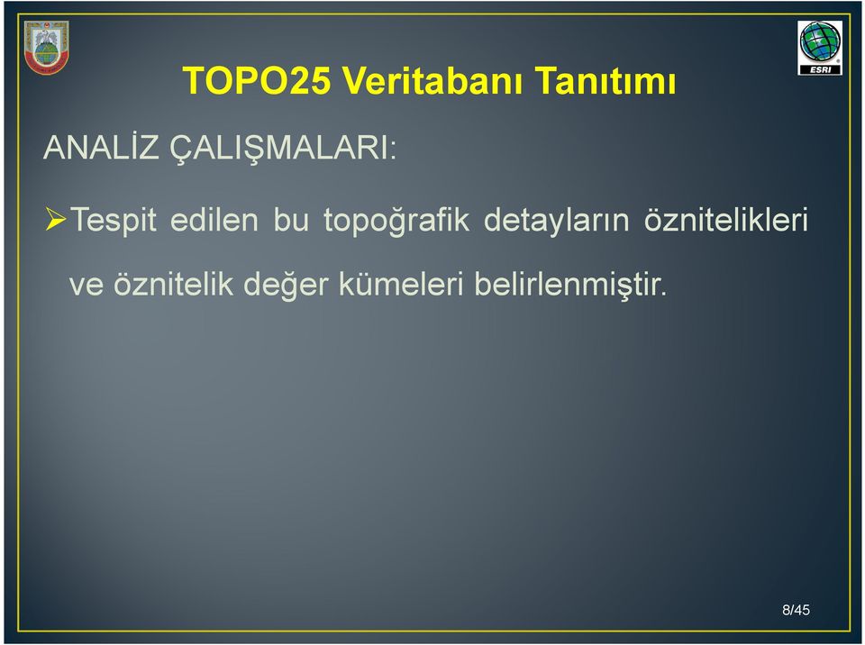 topoğrafik detayların öznitelikleri