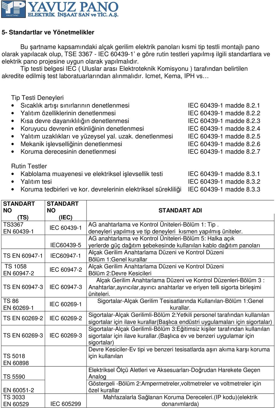 Tip testi belgesi IEC ( Uluslar arası Elektroteknik Komisyonu ) tarafından belirtilen akredite edilmiş test laboratuarlarından alınmalıdır.