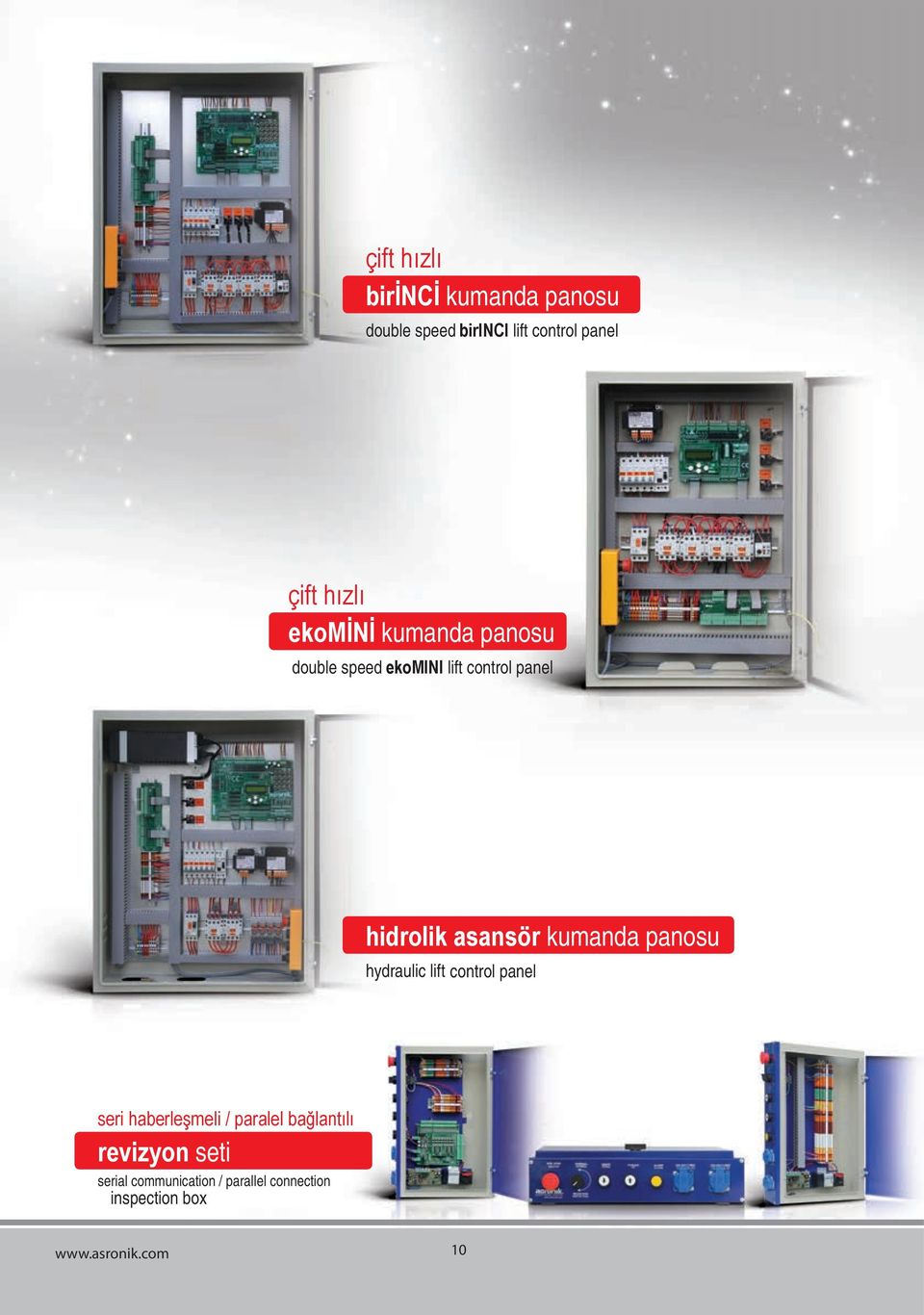kumanda panosu hydraulic lift control panel seri haberleşmeli / paralel bağlantılı