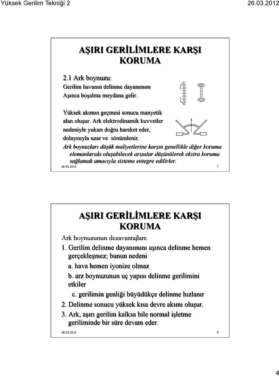 Ark boynuzları düşük maliyetlerine karşın genellikle diğer koruma elemanlarıda oluşabilecek arızalar düşünülerek ekstra koruma sağlamak amacıyla sisteme entegre edilirler. 26.03.