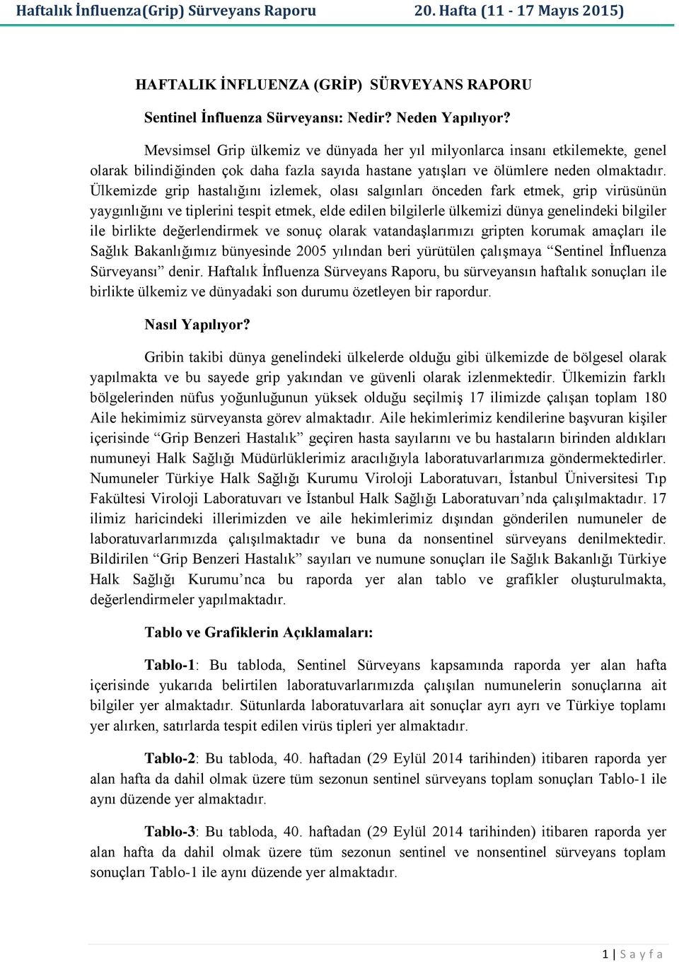 Ülkemizde grip hastalığını izlemek, olası salgınları önceden fark etmek, grip virüsünün yaygınlığını ve tiplerini tespit etmek, elde edilen bilgilerle ülkemizi dünya genelindeki bilgiler ile birlikte