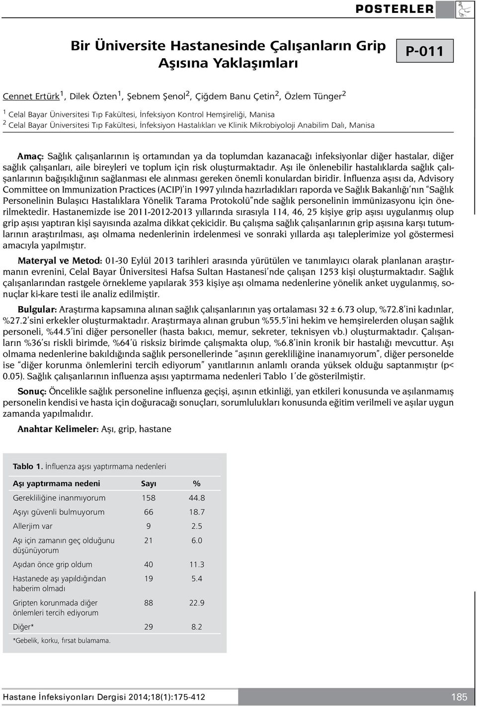 toplumdan kazanacağı infeksiyonlar diğer hastalar, diğer sağlık çalışanları, aile bireyleri ve toplum için risk oluşturmaktadır.