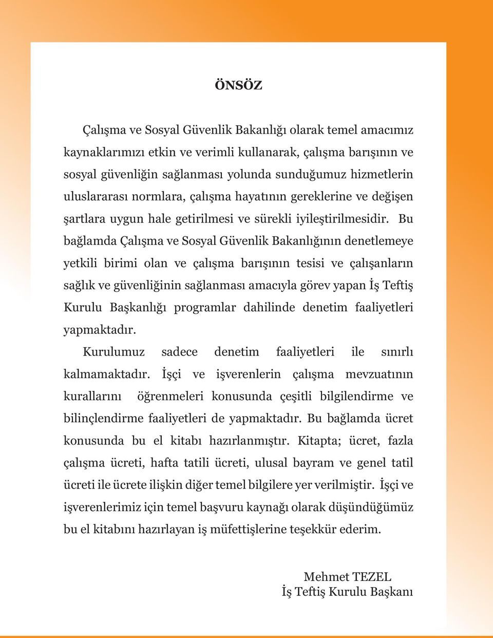 Bu bağlamda Çalışma ve Sosyal Güvenlik Bakanlığının denetlemeye yetkili birimi olan ve çalışma barışının tesisi ve çalışanların sağlık ve güvenliğinin sağlanması amacıyla görev yapan İş Teftiş Kurulu