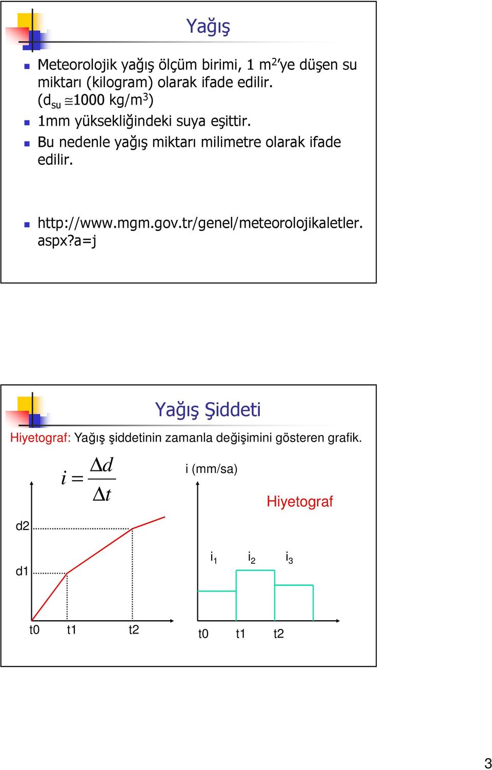 Bu nedenle yağış miktarı milimetre olarak ifade edilir. http://www.mgm.gov.