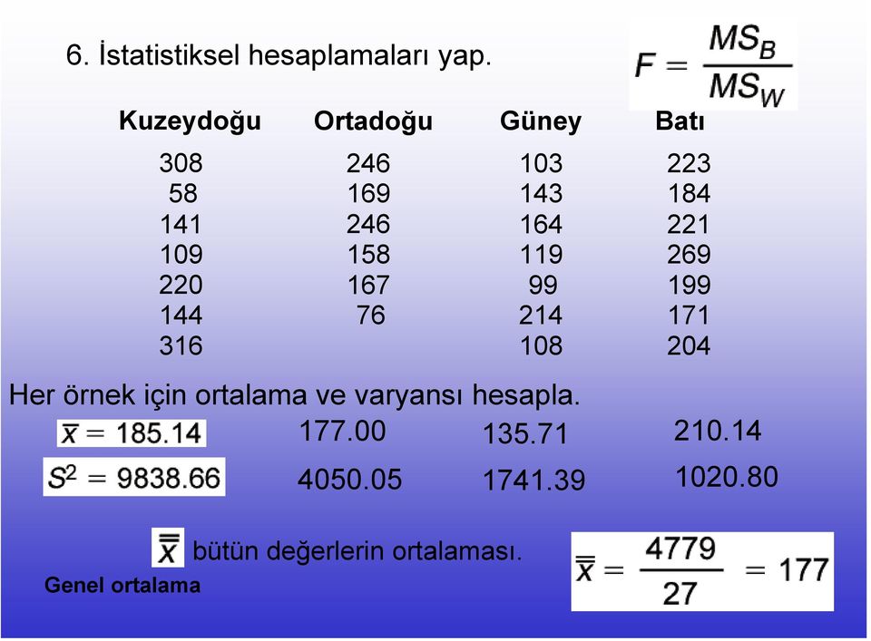 10 14 164 119 99 14 184 1 69 199 171 16 108 04 Her örnek için ortalama