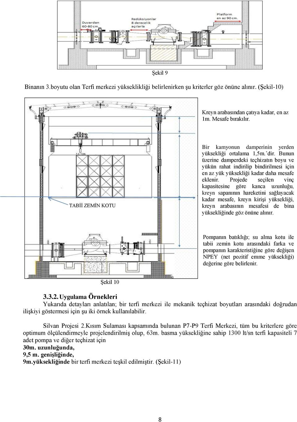 Bunun üzerine damperdeki teçhizatın boyu ve yükün rahat indirilip bindirilmesi için en az yük yüksekliği kadar daha mesafe eklenir.