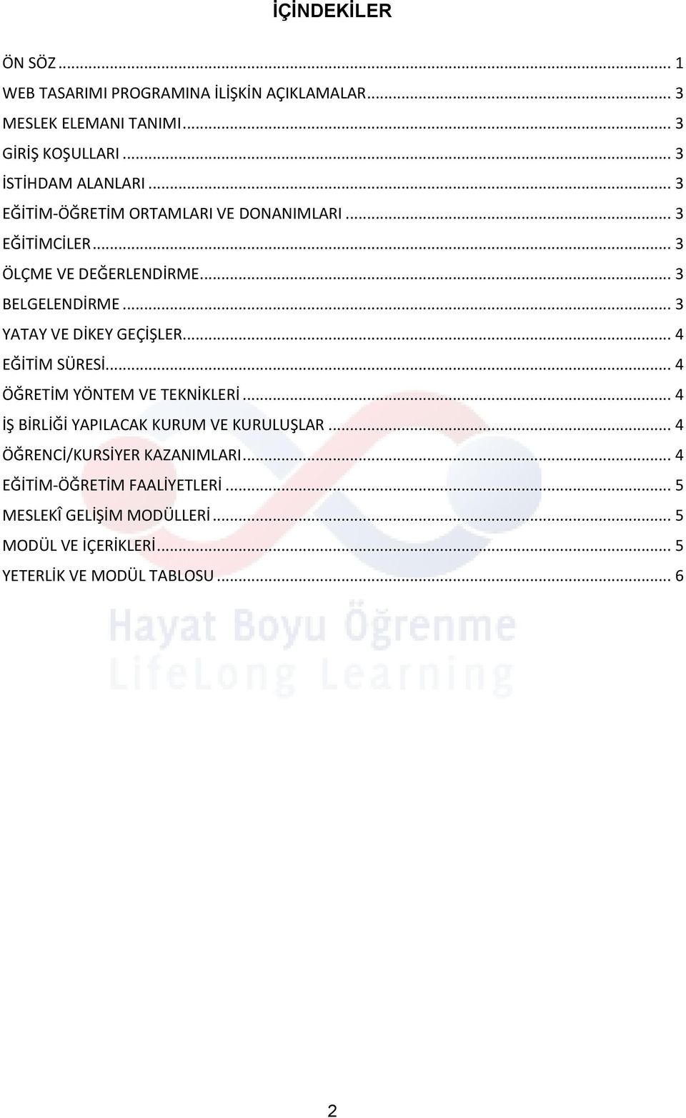 .. 3 YATAY VE DİKEY GEÇİŞLER... 4 EĞİTİM SÜRESİ... 4 ÖĞRETİM YÖNTEM VE TEKNİKLERİ... 4 İŞ BİRLİĞİ YAPILACAK KURUM VE KURULUŞLAR.