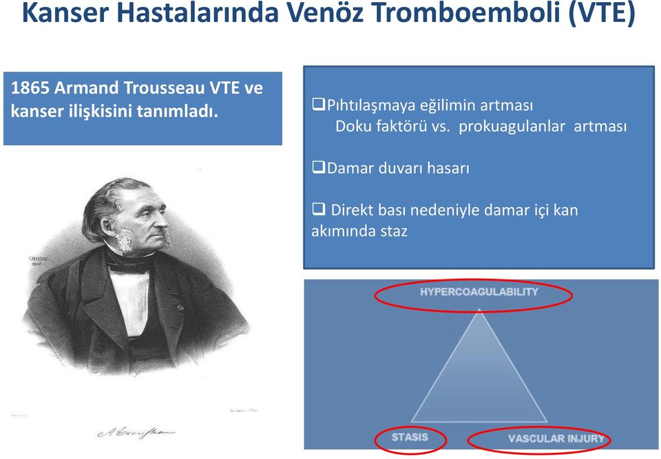 Pıhtılaşmaya eğilimin artması Doku faktörü vs.