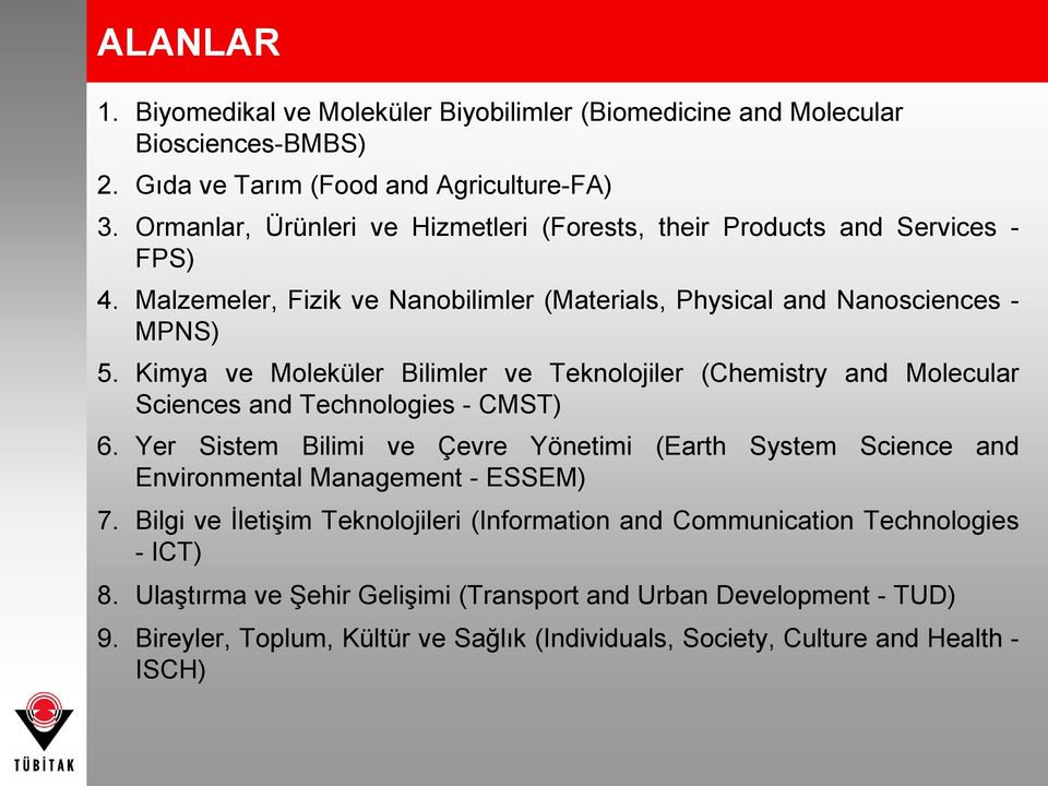 Kimya ve Moleküler Bilimler ve Teknolojiler (Chemistry and Molecular Sciences and Technologies - CMST) 6.