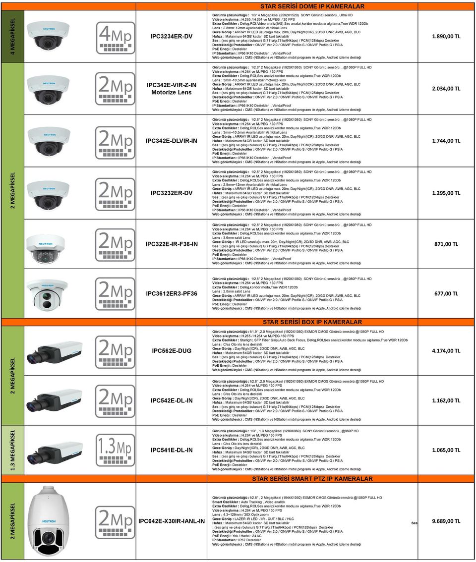 890,00 TL IPC342E-VIR-Z-IN Motorize Lens Lens : 3mm~10,5mm ayarlanabilir motorize lens 2.034,00 TL IPC342E-DLVIR-IN Lens : 3mm~10,5mm Ayarlanabilir Varifokal Lens 1.744,00 TL IPC3232ER-DV Lens : 2.