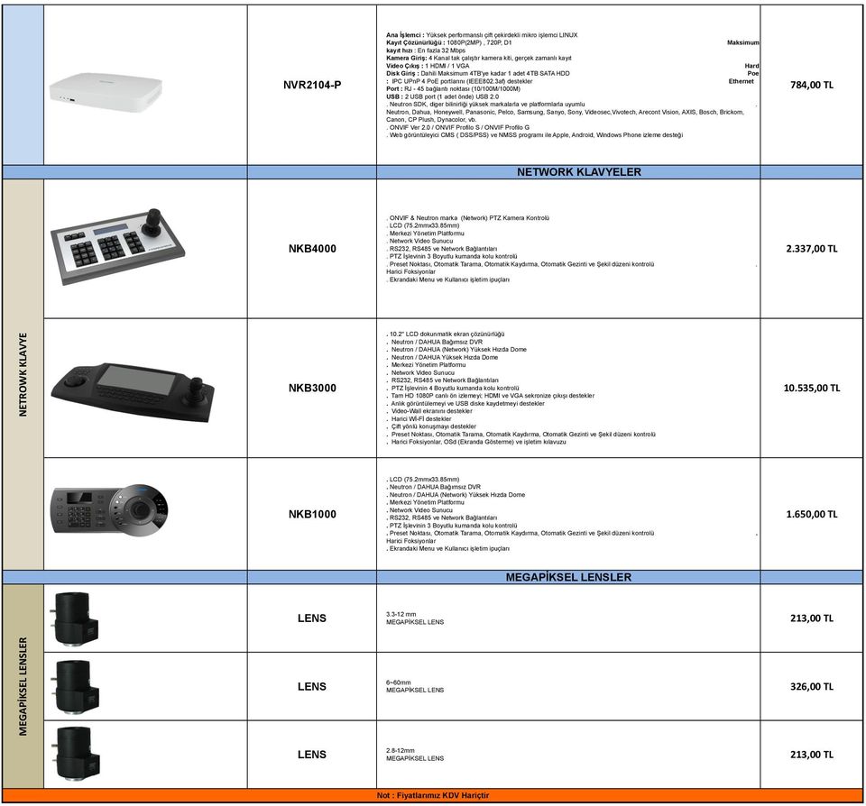 3af) destekler Ethernet Port : RJ - 45 bağlantı noktası (10/