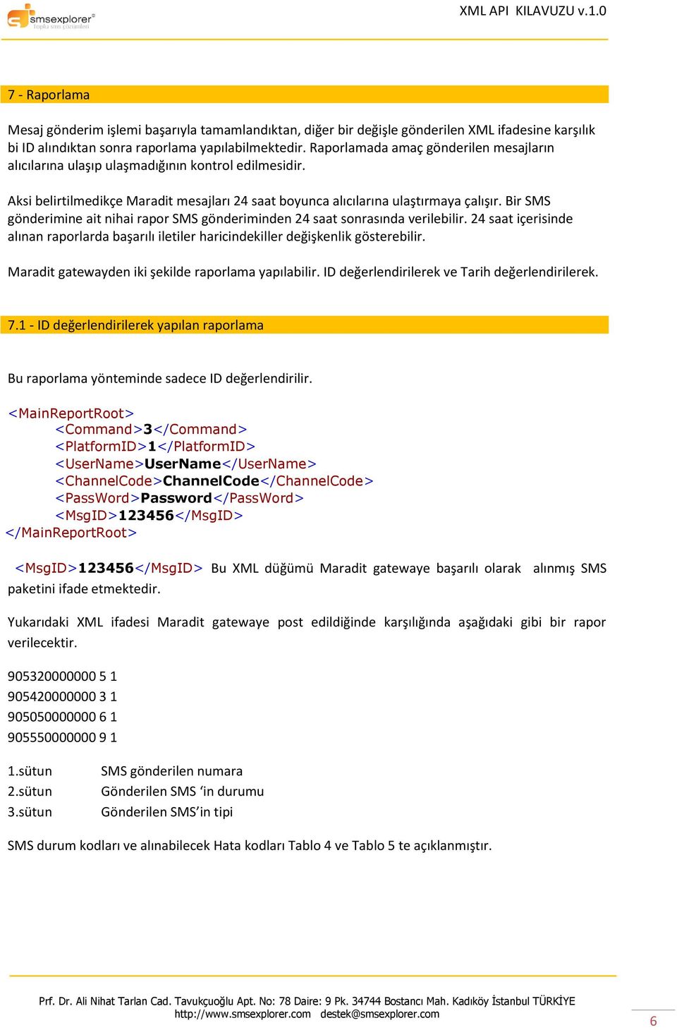 Bir SMS gönderimine ait nihai rapor SMS gönderiminden 24 saat sonrasında verilebilir. 24 saat içerisinde alınan raporlarda başarılı iletiler haricindekiller değişkenlik gösterebilir.