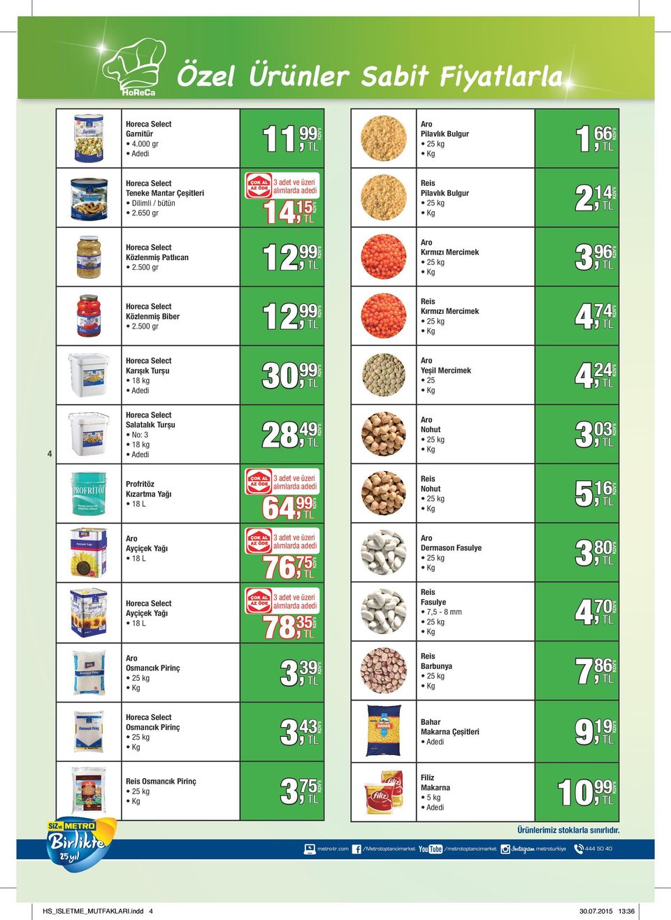 00 gr 12, Kırmızı Mercimek 4, 74 Karışık Turşu 18 kg 30, Yeşil Mercimek 2 4, 24 4 Salatalık Turşu No: 3 18 kg 28, 4 Nohut 3, 03 Proftöz Kızartma Yağı 18 L 4, Nohut,