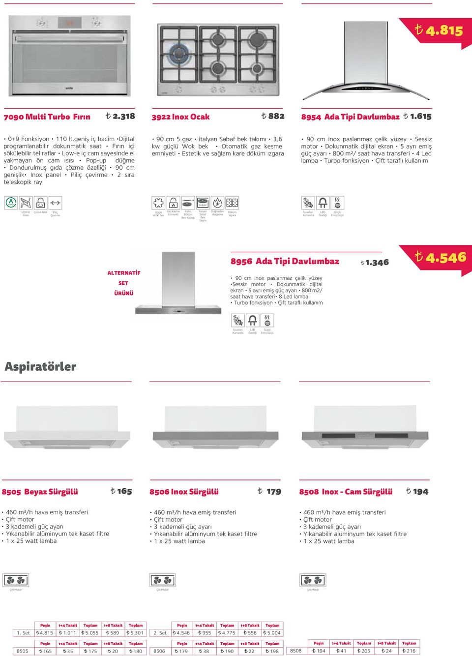 panel Piliç çevirme 2 sıra teleskopik ray 90 cm 5 gaz italyan bek takımı 3,6 kw güçlü Wok bek Otomatik gaz kesme emniyeti Estetik ve sağlam kare döküm ızgara 90 cm inox paslanmaz çelik yüzey Sessiz