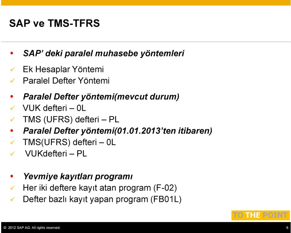 01.2013 ten itibaren) TMS(UFRS) defteri 0L VUKdefteri PL Yevmiye kayıtları programı Her iki deftere