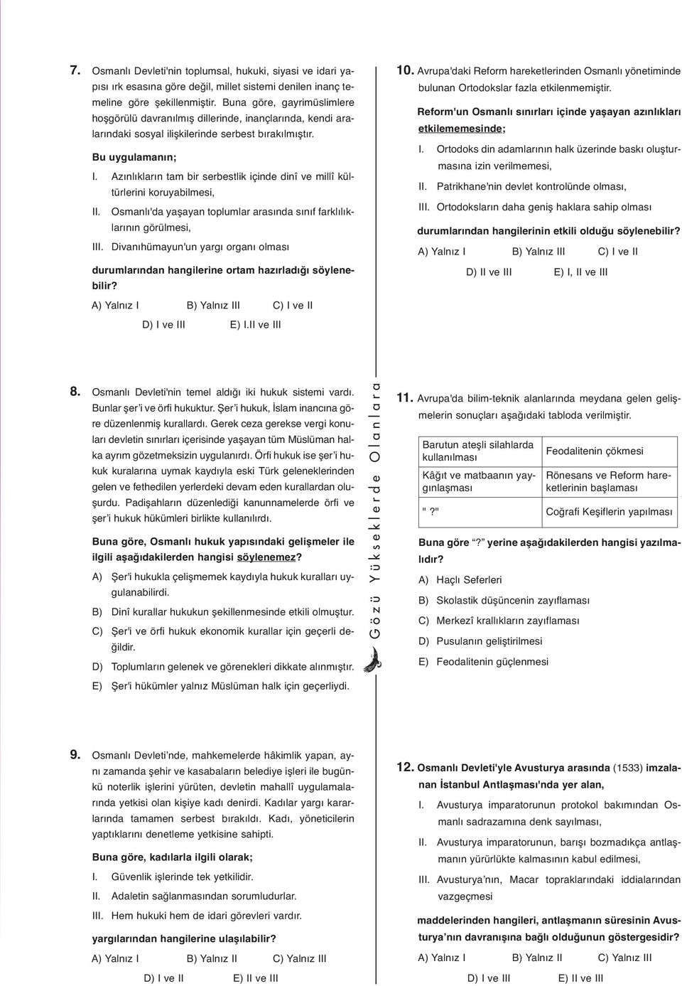 10 Sinif Tarih Osmanli Devletinin Kurulusu Testi Coz