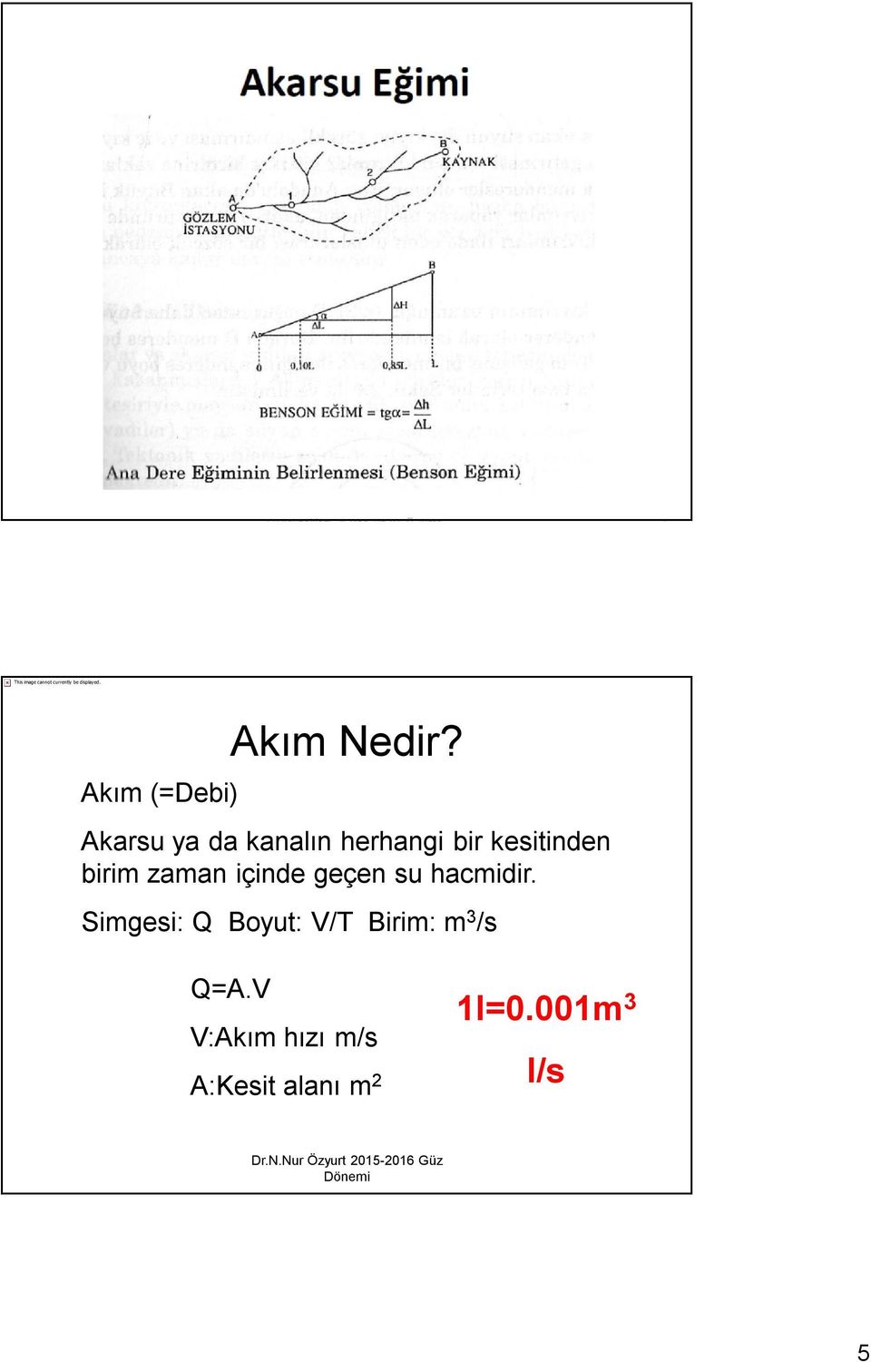 Akarsu ya da kanalın herhangi bir kesitinden birim zaman içinde