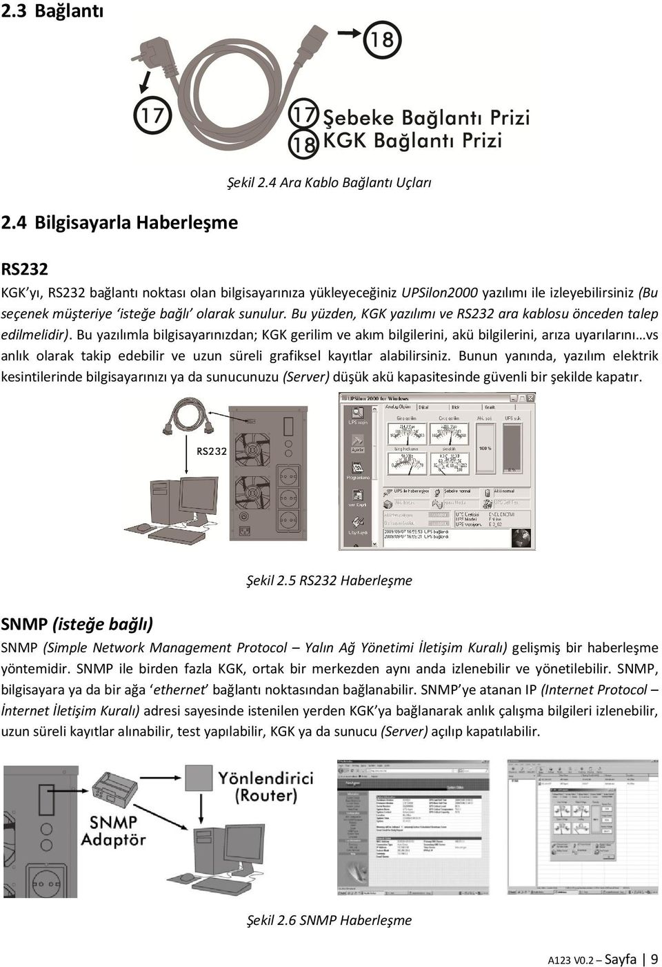 Bu yüzden, KGK yazılımı ve RS232 ara kablosu önceden talep edilmelidir).