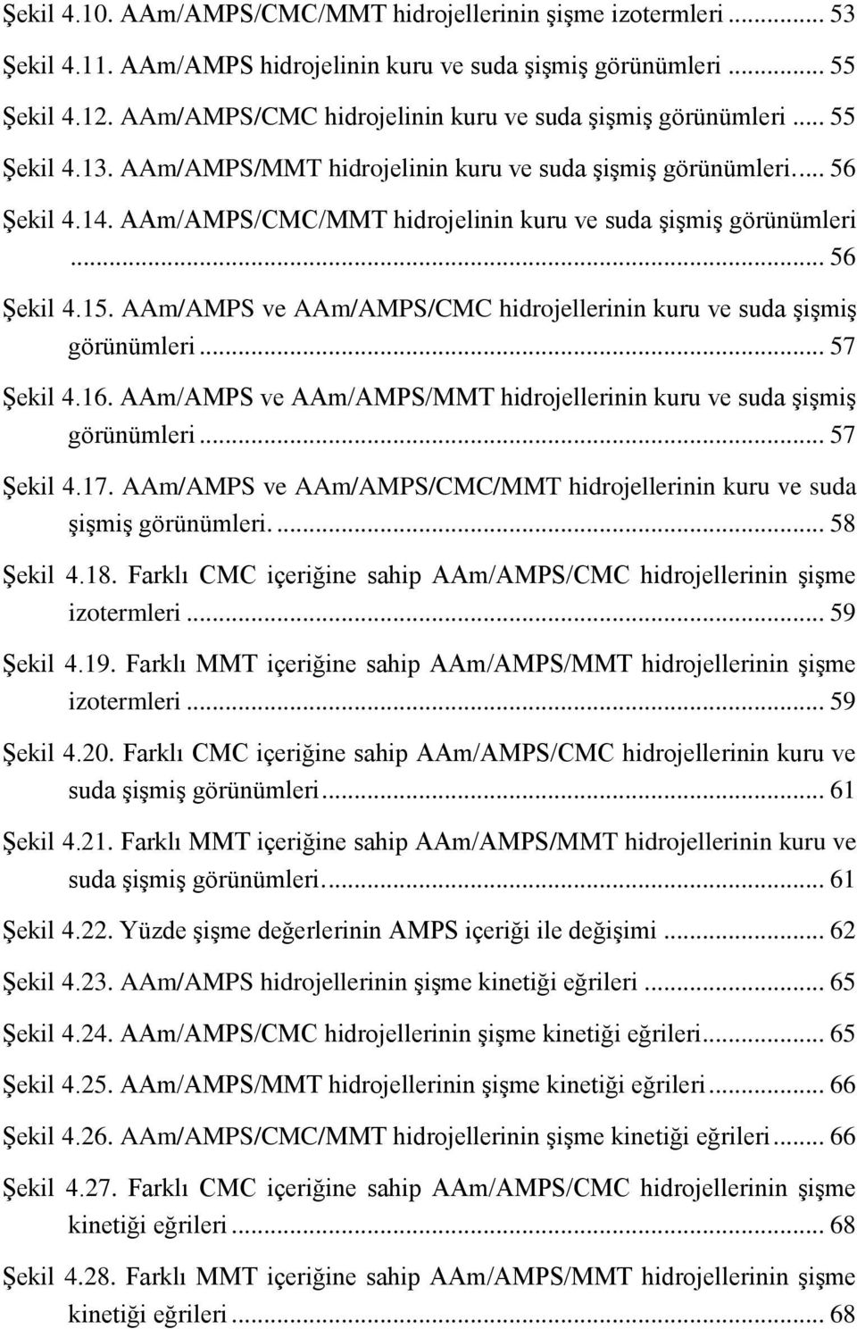 AAm/AMPS/CMC/MMT hidrojelinin kuru ve suda şişmiş görünümleri... 56 Şekil 4.15. AAm/AMPS ve AAm/AMPS/CMC hidrojellerinin kuru ve suda şişmiş görünümleri... 57 Şekil 4.16.