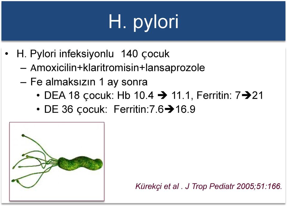 Amoxicilin+klaritromisin+lansaprozole Fe almaksızın 1