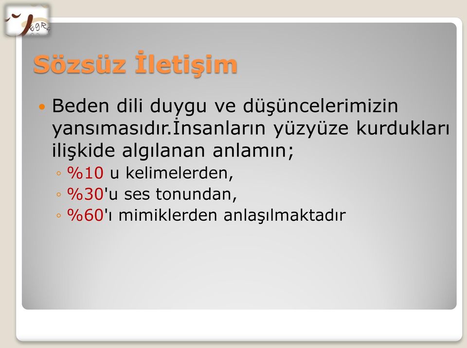 insanların yüzyüze kurdukları ilişkide algılanan