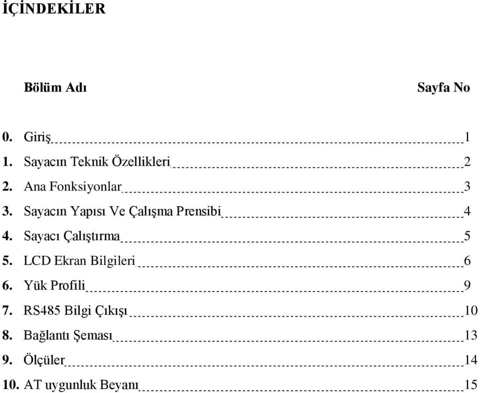 Sayacın Yapısı Ve Çalışma Prensibi 4 4. Sayacı Çalıştırma 5 5.