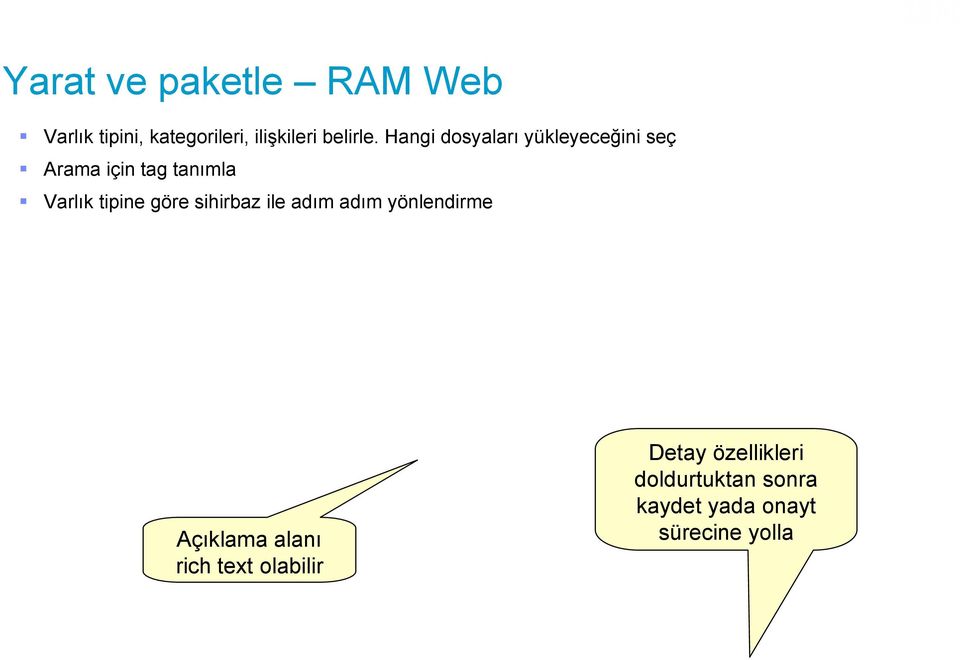 göre sihirbaz ile adım adım yönlendirme Açıklama alanı rich text