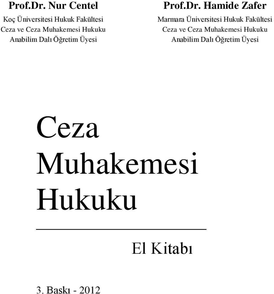 Hukuku Anabilim Dalı Öğretim Üyesi  Hamide Zafer Marmara Üniversitesi