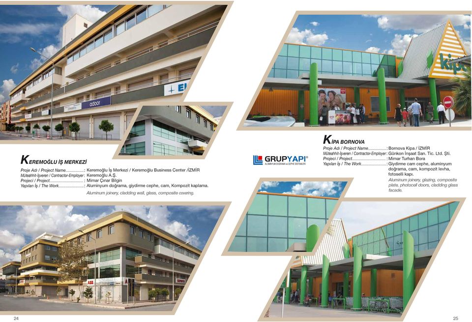 KİPA BORNOVA Proje Adı / Project Name... : Bornova Kipa / Müteahhit-İşveren / Contractor-Employer : Günkon İnşaat San. Tic. Ltd. Şti. Projeci / Project.