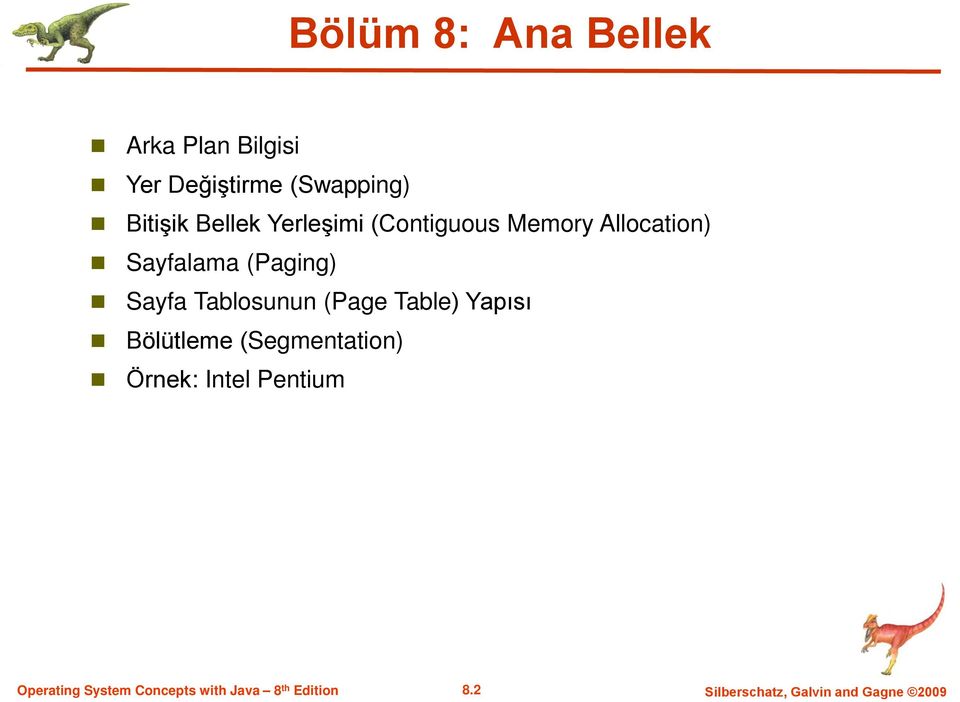 (Paging) Sayfa Tablosunun (Page Table) Yapısı Bölütleme