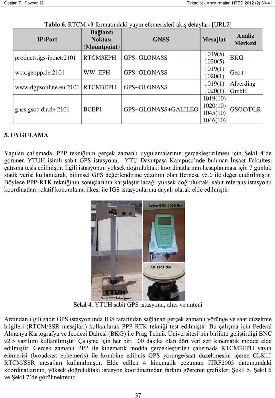 geopp.de:2101 WW_EPH GPS+GLONASS 1019(1) 1020(1) Geo++ www.dgpsonline.eu:2101 RTCM3EPH GPS+GLONASS 1019(1) Alberding 1020(1) GmbH 1019(10) gnss.gsoc.dlr.