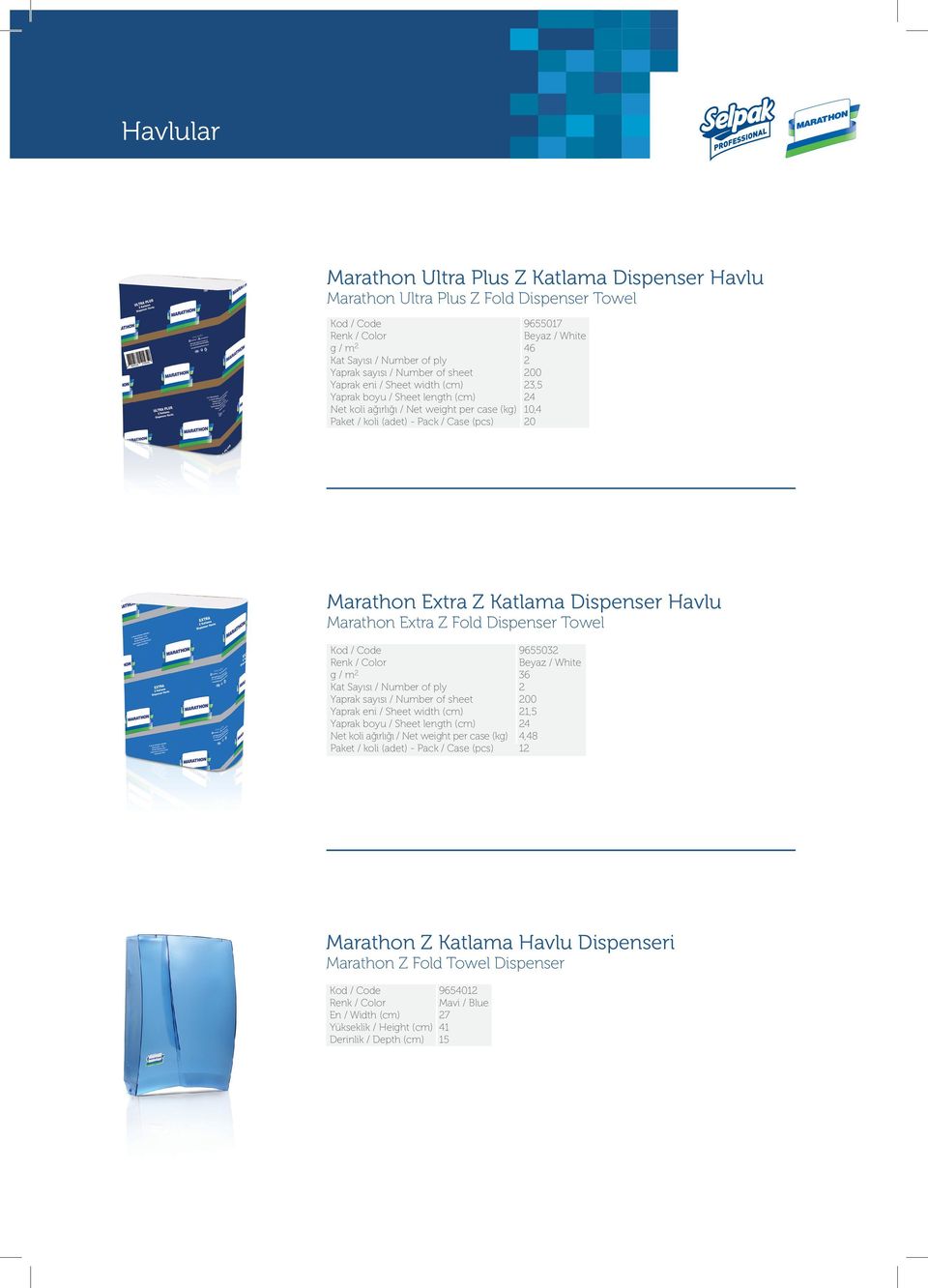 Marathon Extra Z Fold Dispenser Towel g / m Paket / koli (adet) - Pack / Case (pcs) 965503 36 00 1,5 4 4,48 1