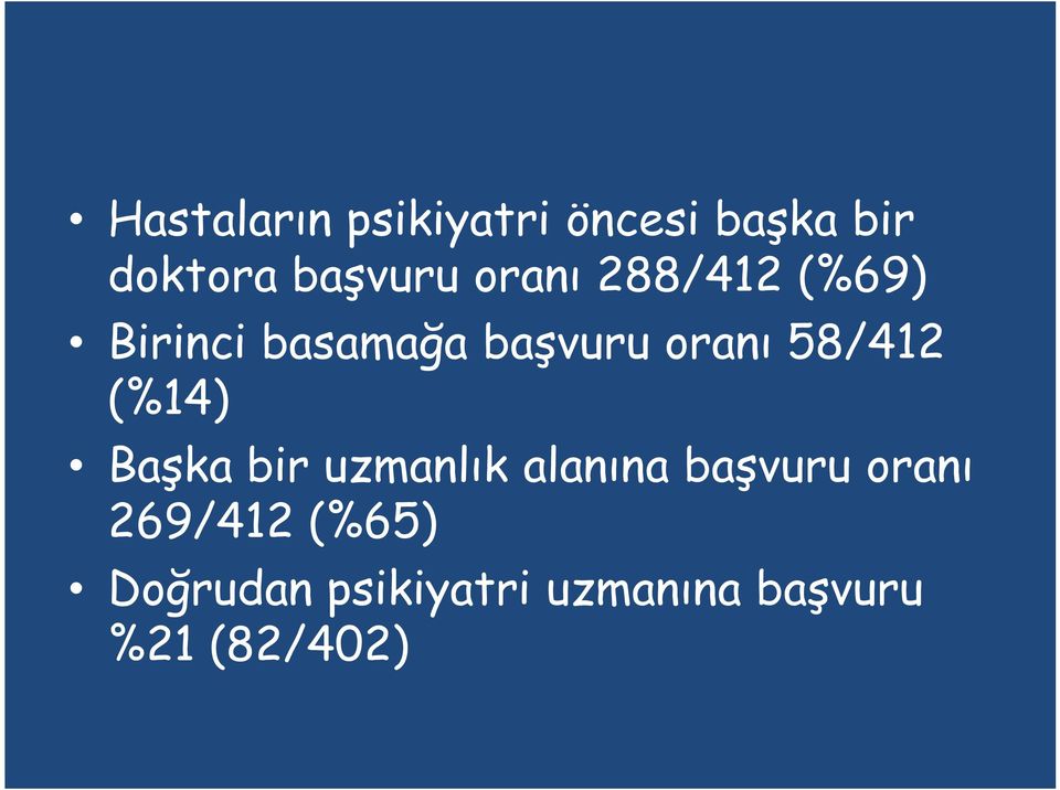 58/412 (%14) Başka bir uzmanlık alanına başvuru oranı