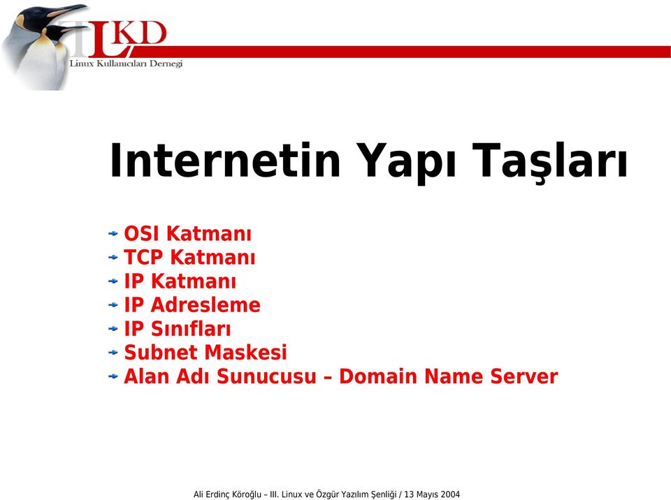 Adresleme IP Sınıfları Subnet