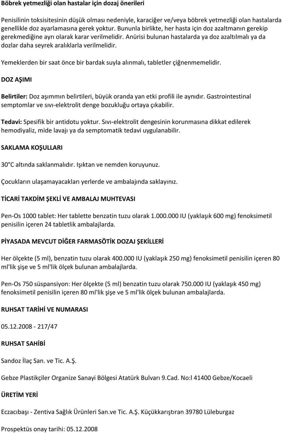PEN-OS 1000 FİLM TABLET IU - PDF Ücretsiz indirin