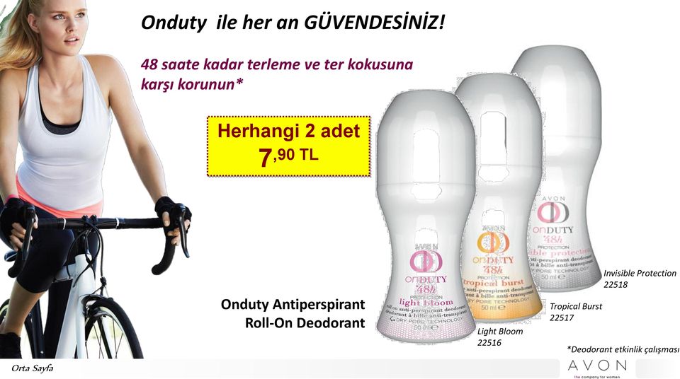 2 adet 7,90 TL Orta Sayfa Onduty Antiperspirant Roll-On