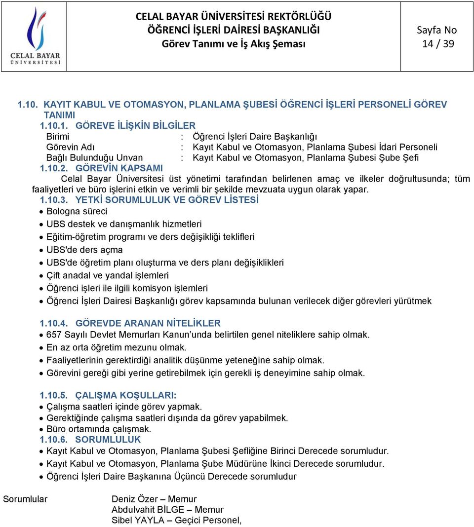 YETKİ SORUMLULUK VE GÖREV LİSTESİ Bologna süreci UBS destek ve danışmanlık hizmetleri Eğitim-öğretim programı ve ders değişikliği teklifleri UBS'de ders açma UBS'de öğretim planı oluşturma ve ders