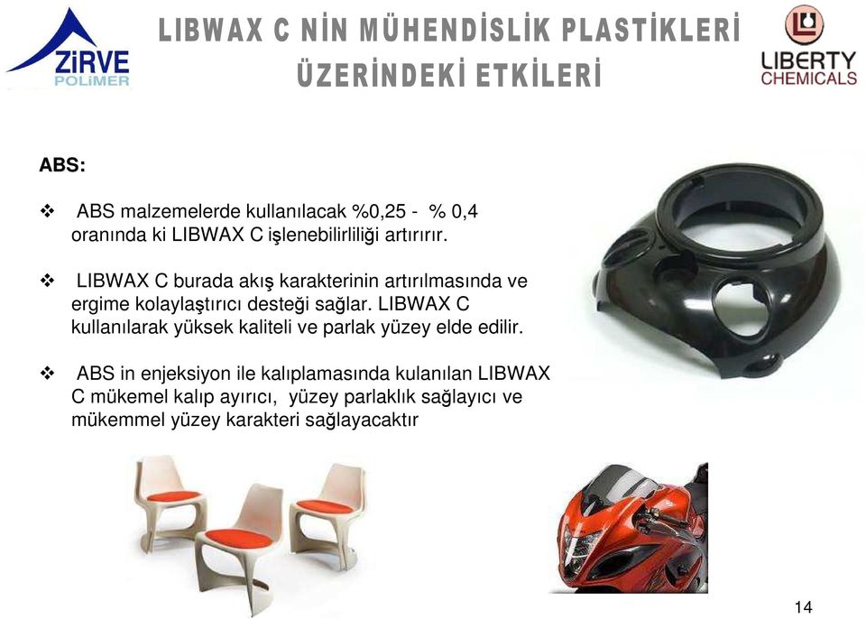 LIBWAX C kullanılarak yüksek kaliteli ve parlak yüzey elde edilir.