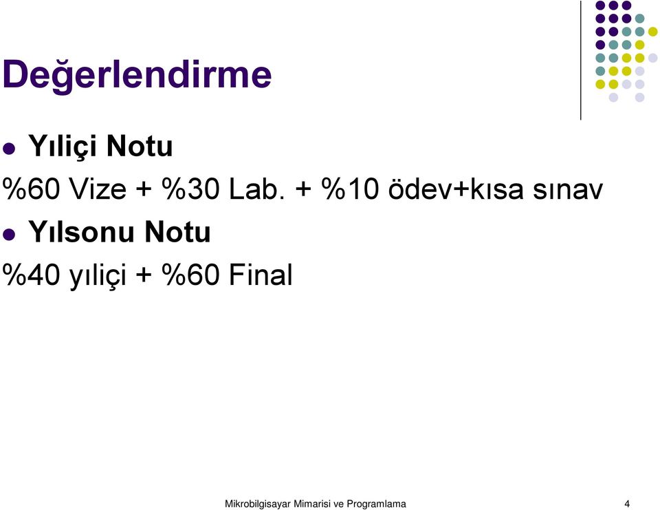 + %10 ödev+kısa sınav Yılsonu Notu